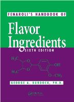 Fenaroli's Handbook of Flavor Ingredients, Sixth Edition